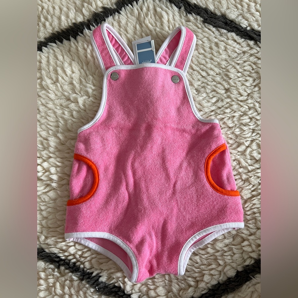 Beautiful pink Terry Jacadi nwt romper 6m